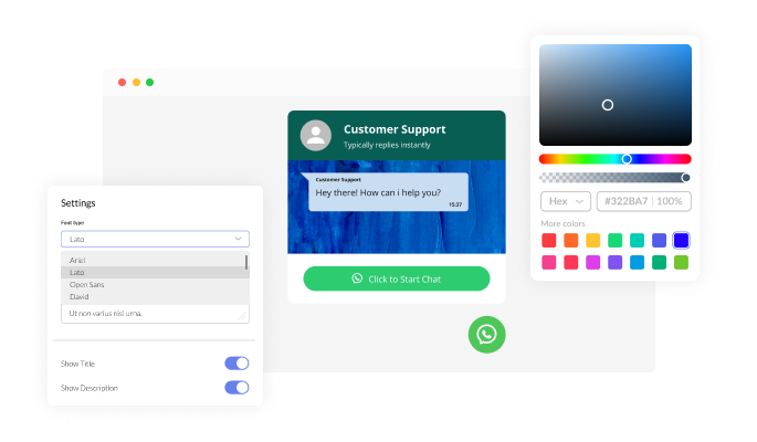 WhatsApp Chat - Fully Customizable extension design