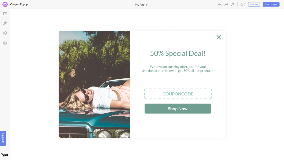 Coupon Popup for Yola