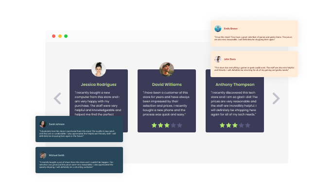 Testimonials Slider - Selection of colorful skins for your Carrd website