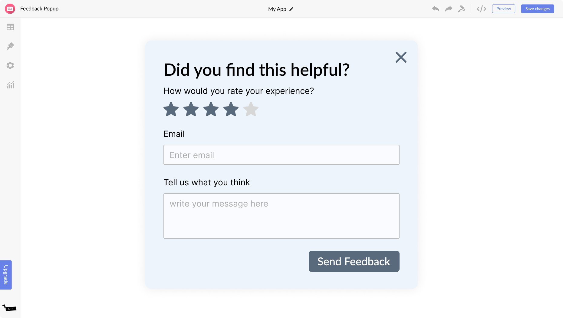 Feedback Popup for Unbounce