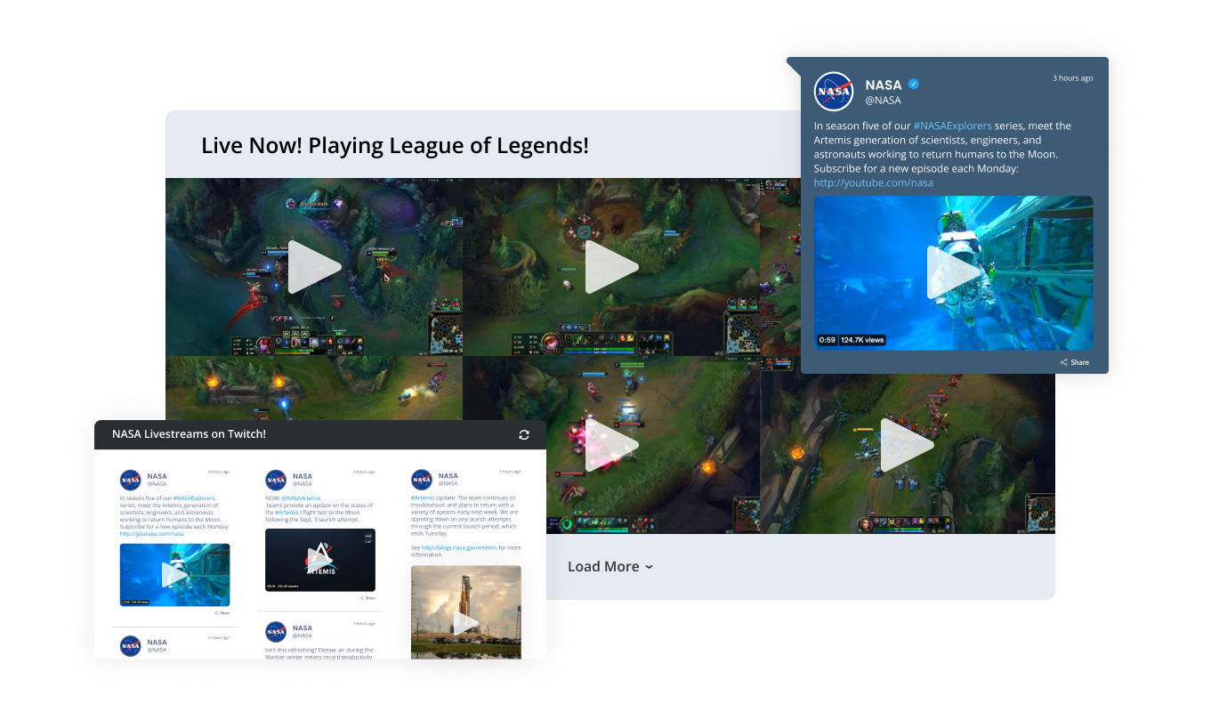 Twitch Feed - Duda Twitch Feed Multiple Layouts