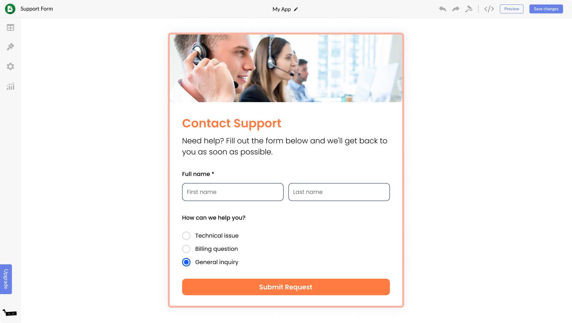 Support Form for Webflow