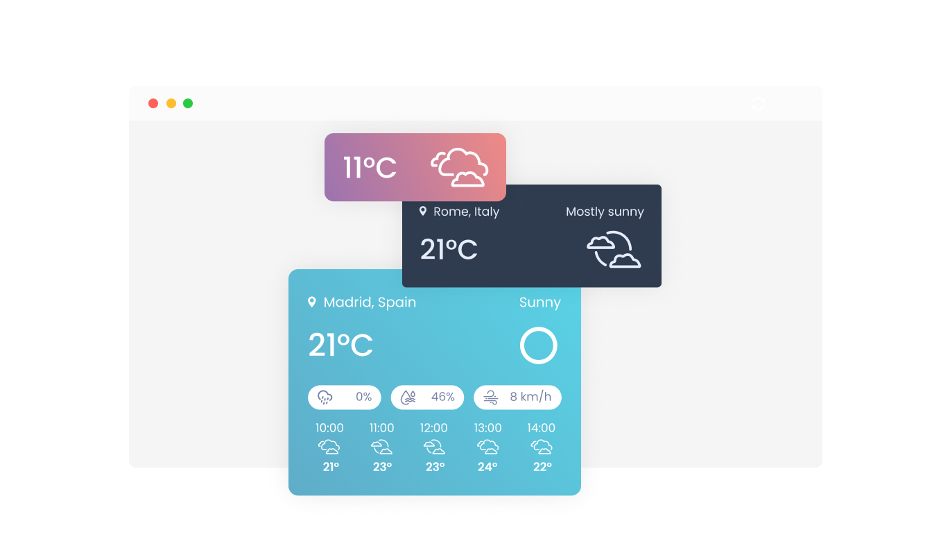 Live Weather Forecast - Multiple Layouts