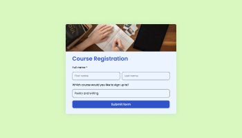 Course Registration Form for UXfolio logo