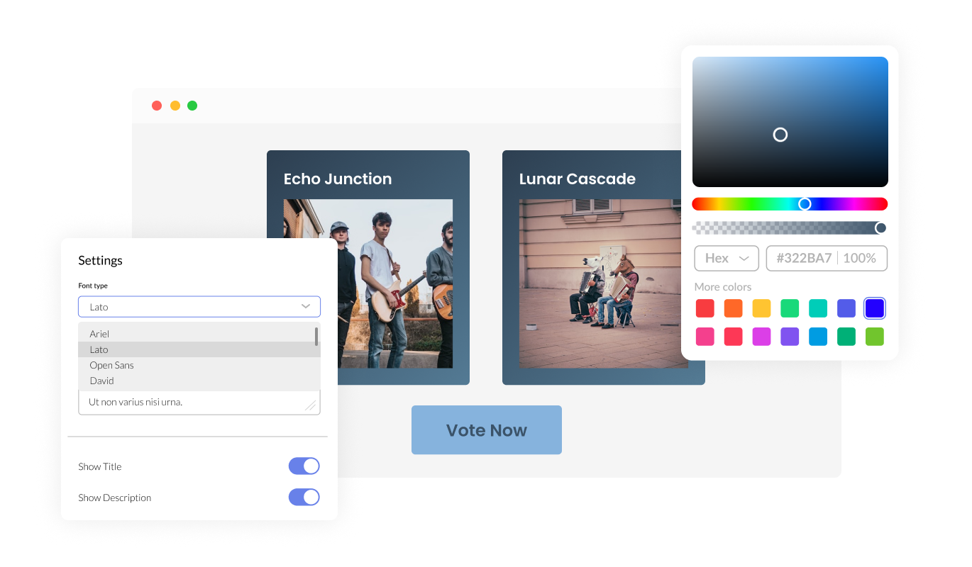 Image Poll - Fully Customizable Image poll app for Weebly