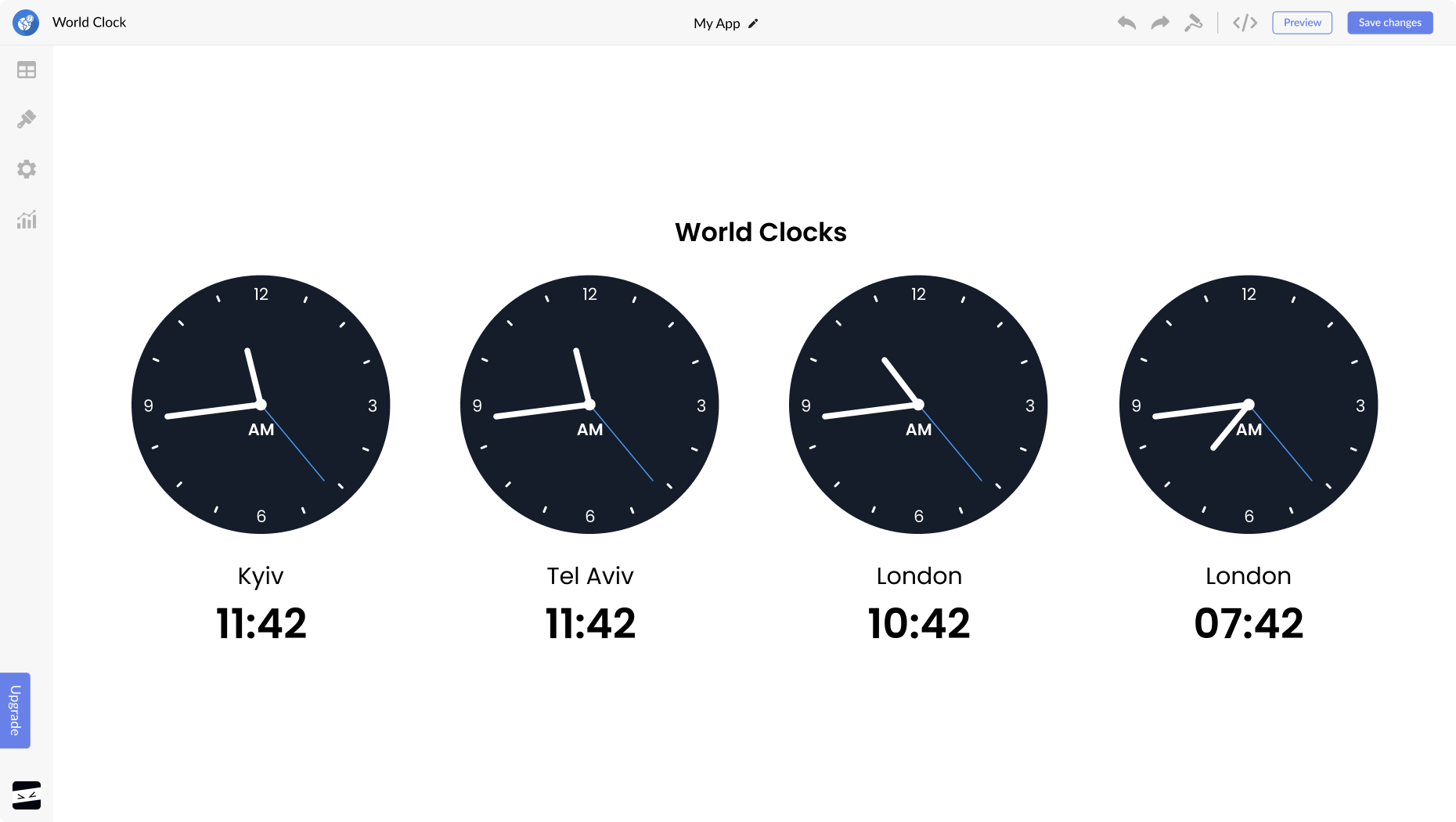 World Clock for Weebly