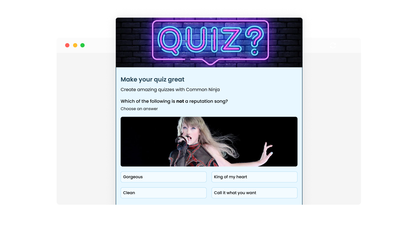 Quiz Maker - Customizable Unbounce Quiz Header