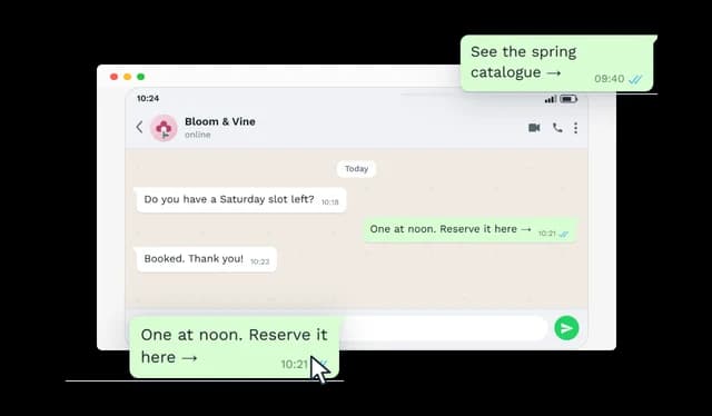 WhatsApp Conversation - Clickable Message Links