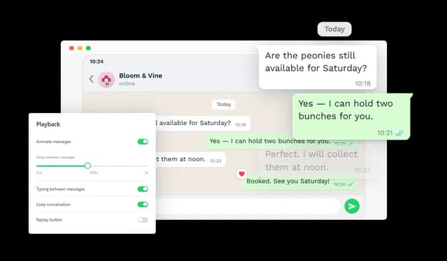 WhatsApp Conversation - Animated Conversation Playback