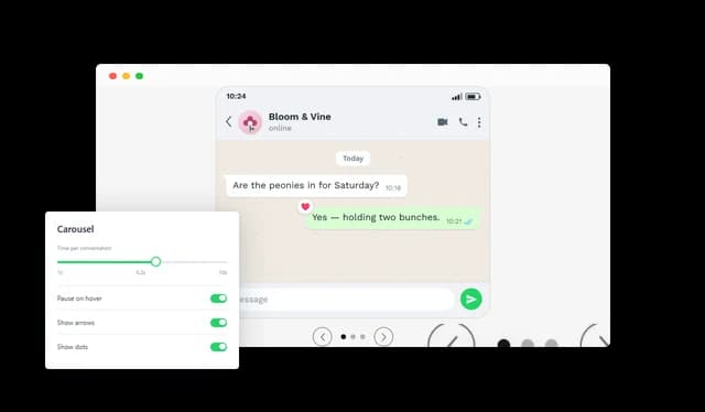 WhatsApp Conversation - Carousel Controls