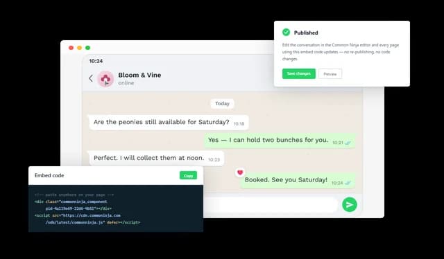 WhatsApp Conversation - Easy to Embed