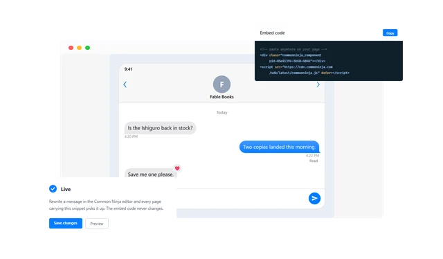 iMessage Conversation - Drops Into Any Site