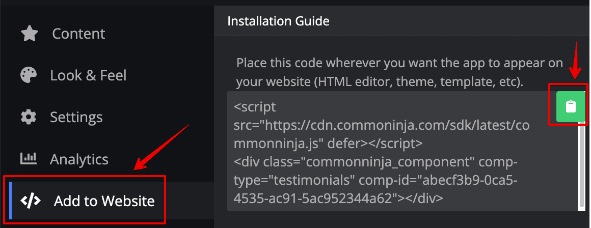 Copy the YouTube Feed plugin’s code.