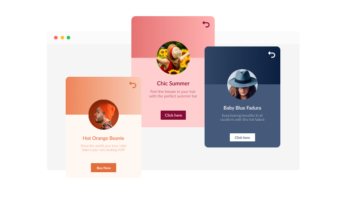 3D Cards - Colorful skins to choose from for your  Onepage landing page