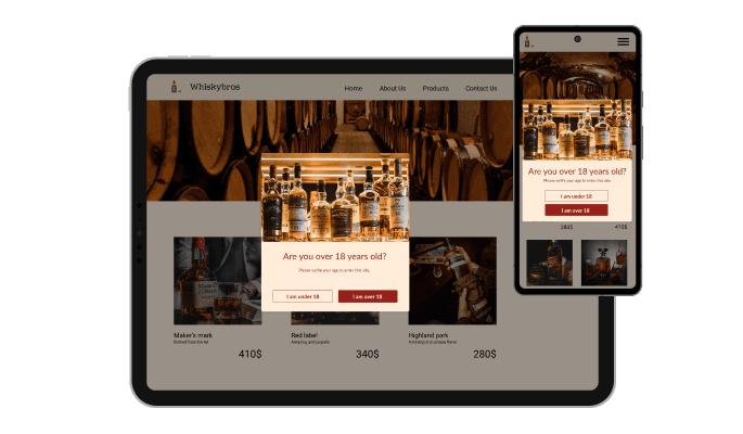 Age Verification - Perfectly Responsive Design for your Elementor website