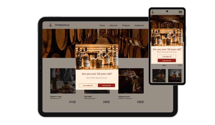 Age Verification - Perfectly Responsive Design for your Shogun store