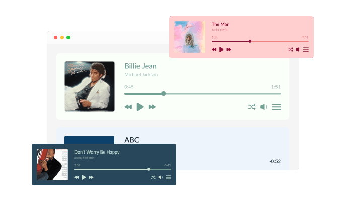 Audio Player - Selection of colorful skins for your Teachable online course