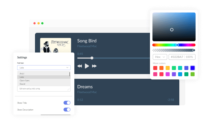 Audio Player - Totally customizable widget design