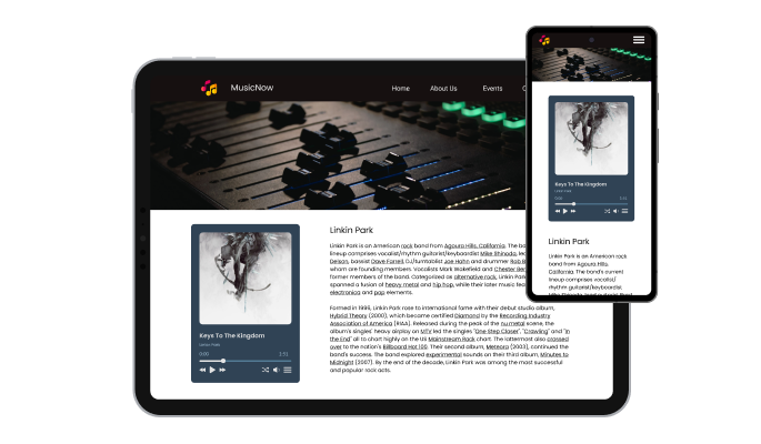 Audio Player - Responsive Design for your Vev website