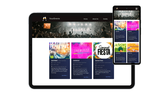 Event List - Responsive Design for your Carrd website