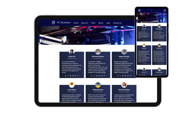 Team Member List - Perfectly Responsive Design for your BigCommerce store