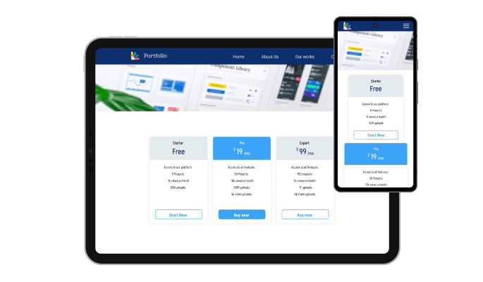 Pricing Tables - Perfectly Responsive for your Moodle website