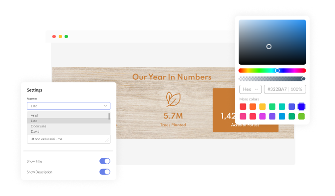 Animated Number Counter - You can fully customize the widget design