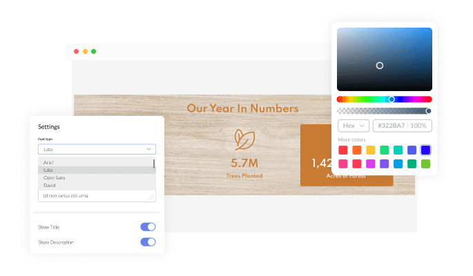 Animated Number Counter - The widget design is fully customizable