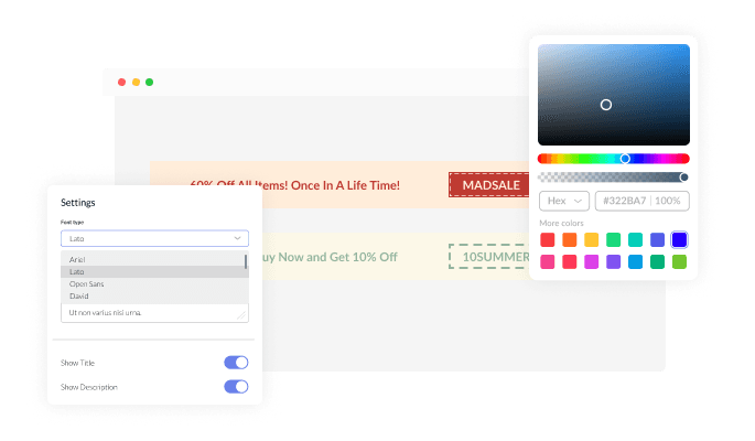 Coupon Bar - You can fully customize the widget design