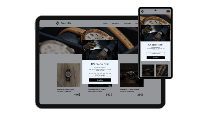Coupon Popup - It's all about responsive design for your WooCommerce store