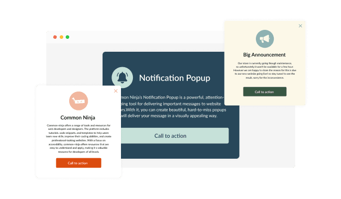 Notification Popup - Multiple Skins for your Dorik website