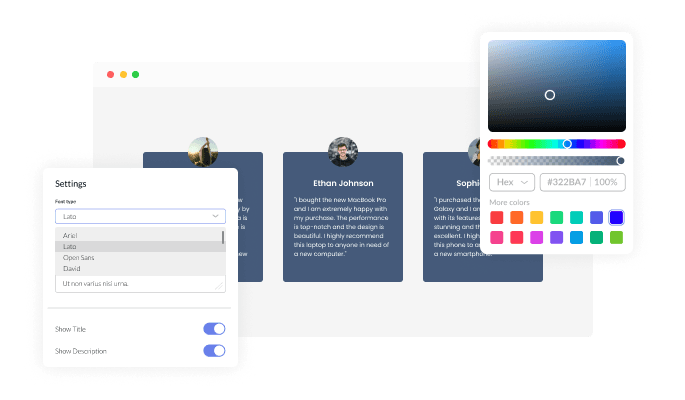 Testimonials Slider - Fully Customizable widget design