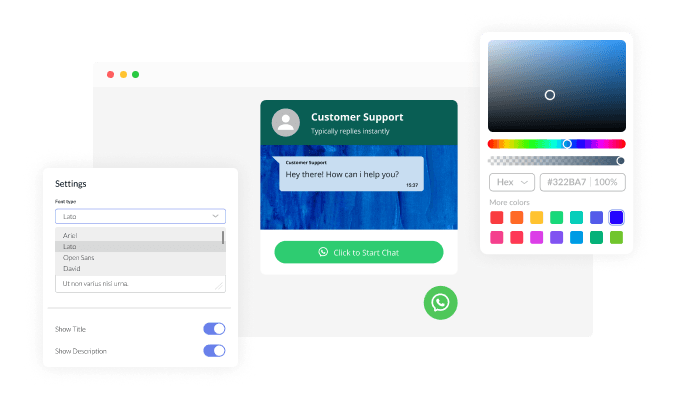 WhatsApp Chat - Fully Customizable widget