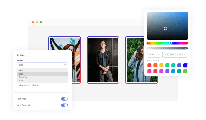 Stories - The widget design is fully customizable