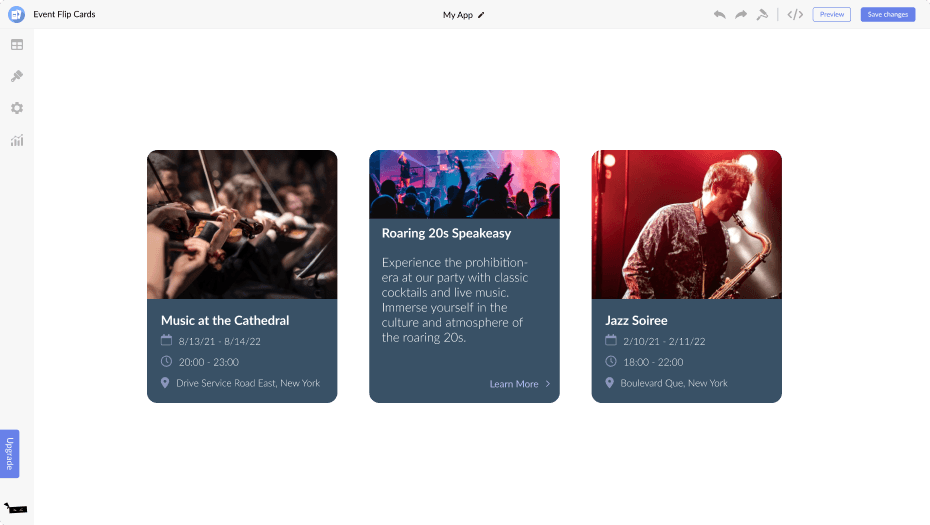 Event Flip Cards for Wix