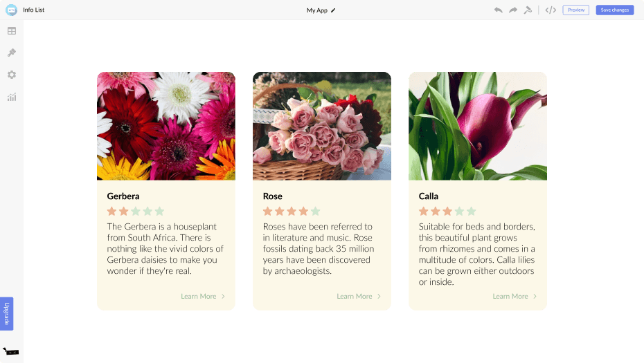 Info List for Wix