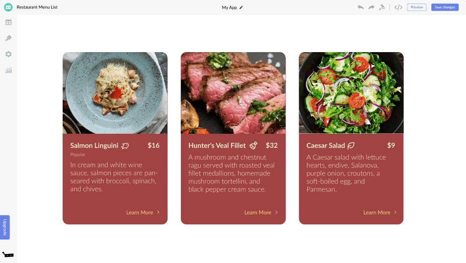 Restaurant Menu List for Shogun