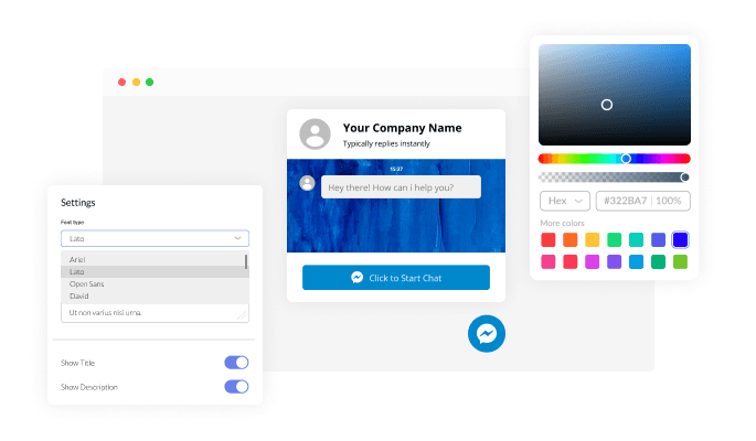 Messenger Chat - The widget design is fully customizable