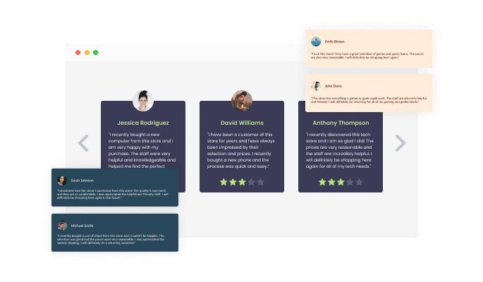 Testimonials Slider - Selection of colorful skins for your Framer website
