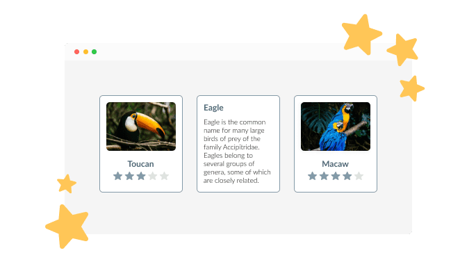 Flip Cards - Ratings can be customized