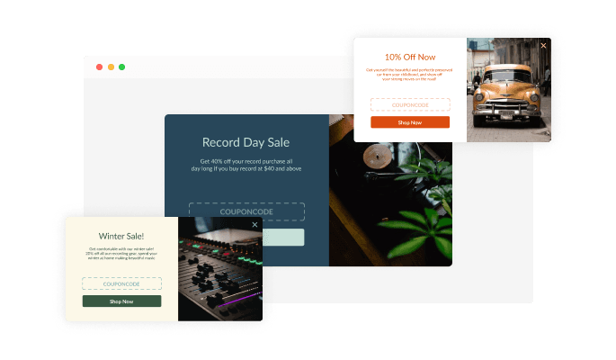 Coupon Popup - Selection of colorful skins for your WooCommerce store