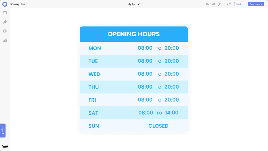 Opening Hours for Hocoos