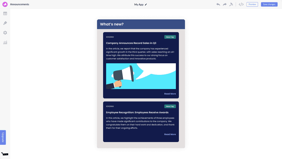 Announcements for  Onepage