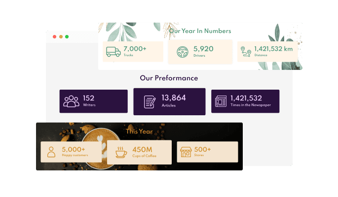 Animated Number Counter - A wide variety of skins to choose from for your  Onepage landing page