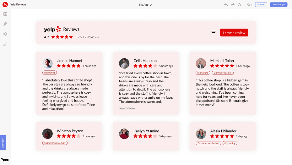 Yelp Reviews for Weblium