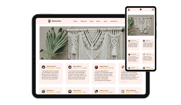 Etsy Reviews - Perfectly Responsive Wagtail Etsy reviews widget 