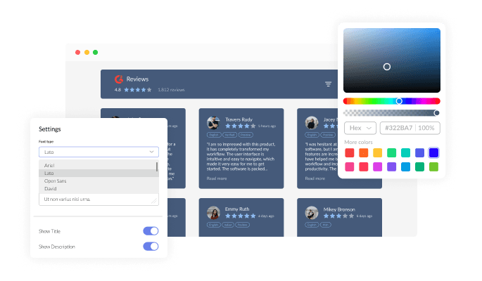 G2 Reviews - Fully Customizable G2 Reviews widget for Commerce Vision