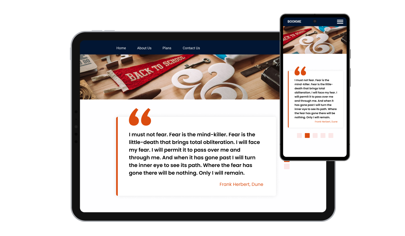 Quotes Carousel - It's all about responsive design for your Bookmark website