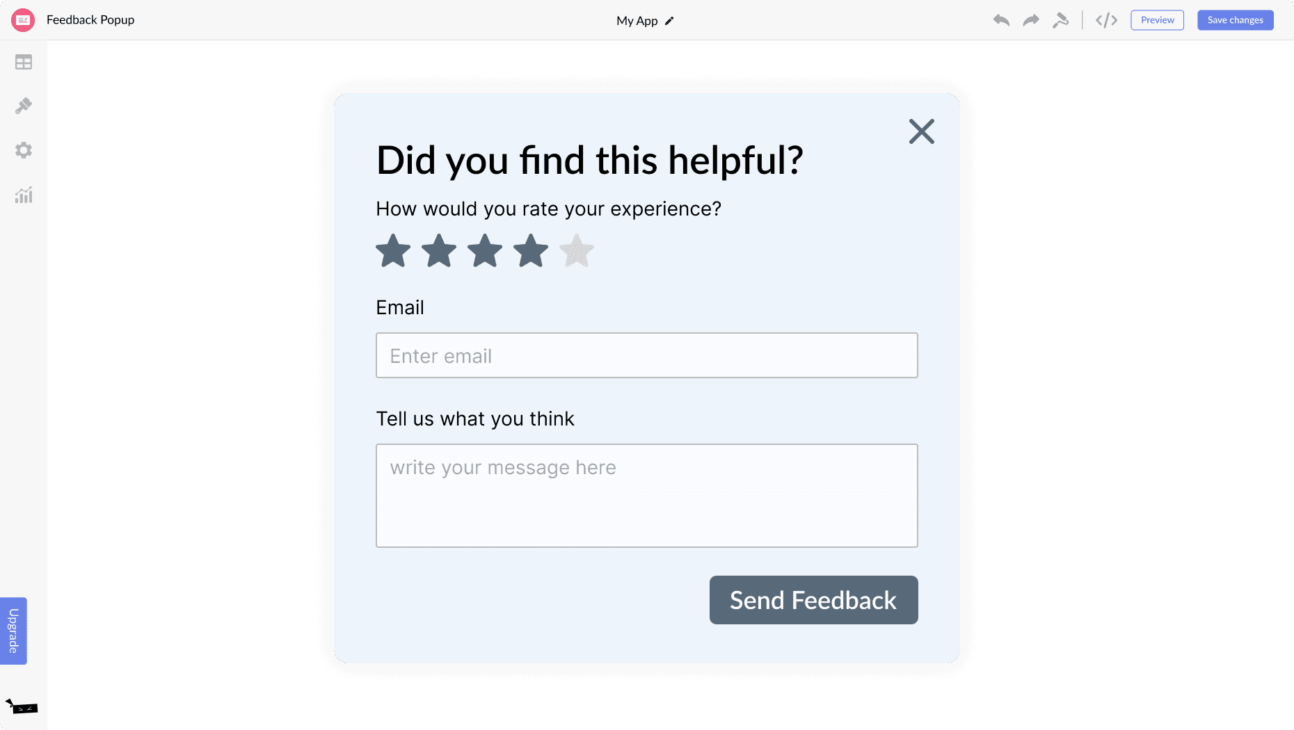 Feedback Popup for Tailor Brands Website Builder