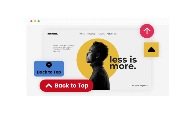 Back to Top Button - Colorful skins to choose from for your SiteJet website